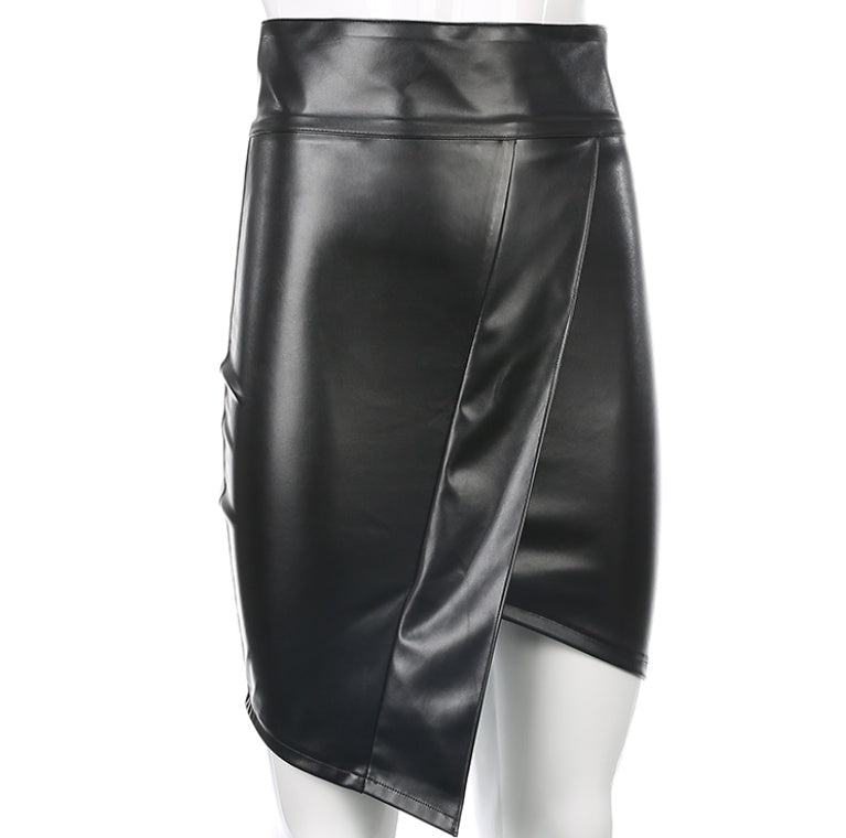 OFFICE EXECUTIVE BLACK FAUX LEATHER SKIRT