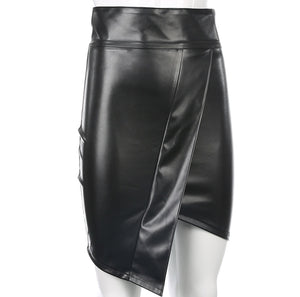 OFFICE EXECUTIVE BLACK FAUX LEATHER SKIRT