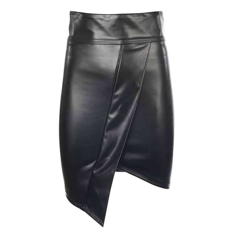 OFFICE EXECUTIVE BLACK FAUX LEATHER SKIRT